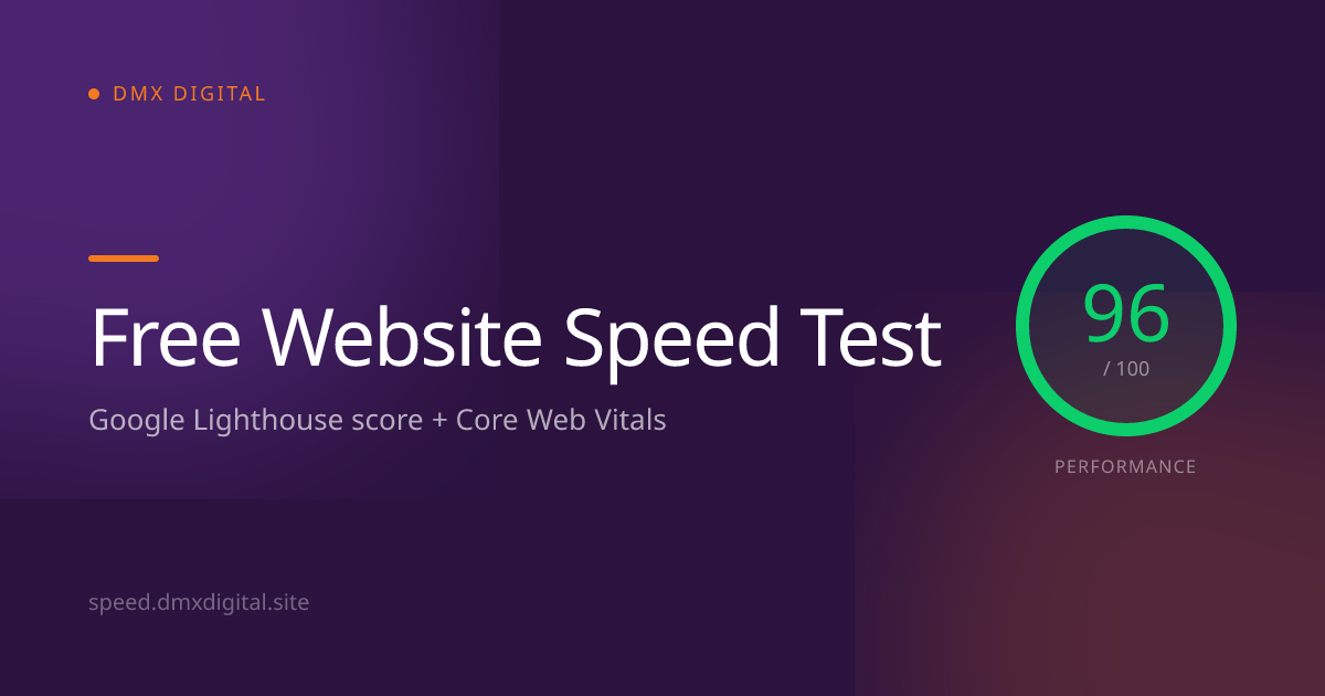 Free Website Speed Test — Google Lighthouse score and Core Web Vitals